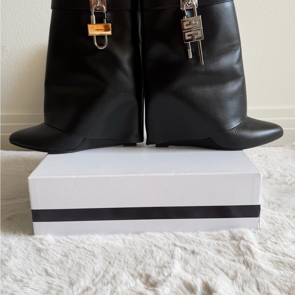 Givenchy Black Shark Lock Pant Ankle Boots
